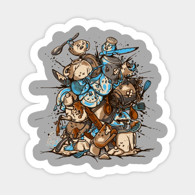 Kitchen Fight Sticker by LetterQ